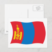 Carte postale du drapeau de la Mongolie (Devant / Derrière)