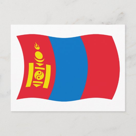 Carte postale du drapeau de la Mongolie (Devant)