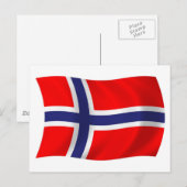 Carte postale du drapeau de la Norvège (Devant / Derrière)