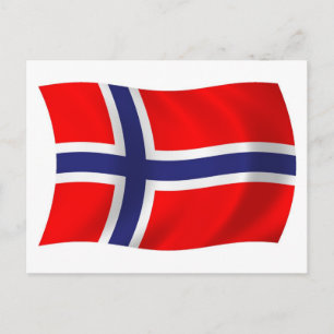 Carte postale du drapeau de la Norvège