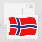 Carte postale du drapeau de la Norvège (Devant / Derrière)