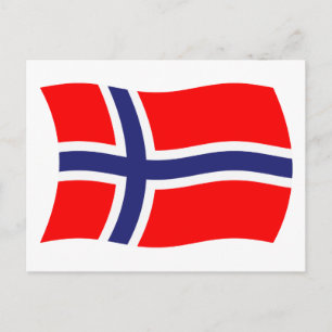 Carte postale du drapeau de la Norvège