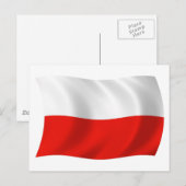 Carte postale du drapeau de la Pologne (Devant / Derrière)