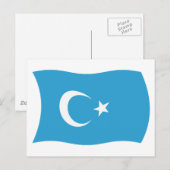 Carte postale du drapeau de la région ouïgoure de (Devant / Derrière)