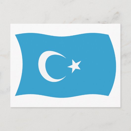 Carte postale du drapeau de la région ouïgoure de (Devant)