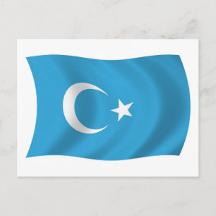 Carte postale du drapeau de la région ouïgoure de
