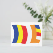 Carte postale du drapeau de la religion bouddhiste (Debout devant)