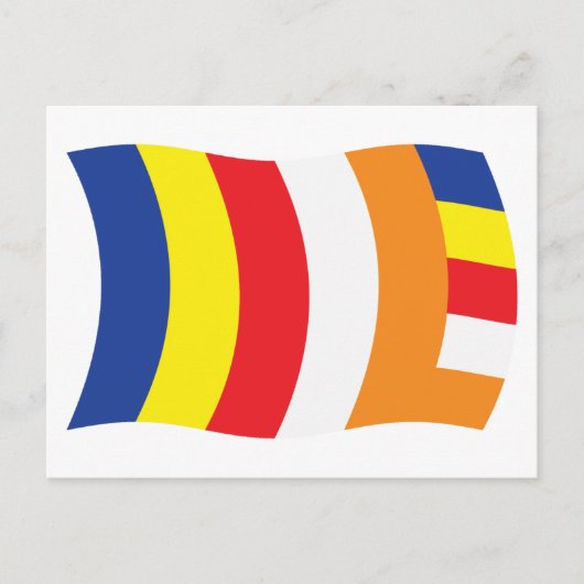 Carte postale du drapeau de la religion bouddhiste (Devant)