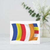 Carte postale du drapeau de la religion bouddhiste (Debout devant)