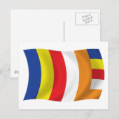 Carte postale du drapeau de la religion bouddhiste (Devant / Derrière)