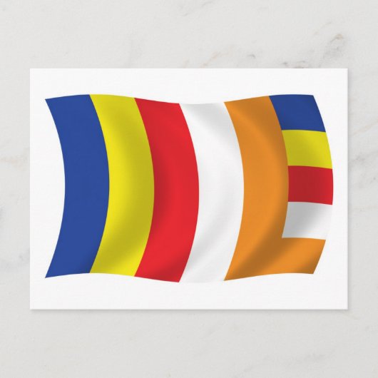 Carte postale du drapeau de la religion bouddhiste (Devant)
