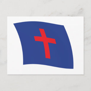 Carte postale du drapeau de la religion chrétienne