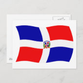 Carte postale du drapeau de la République dominica (Devant / Derrière)