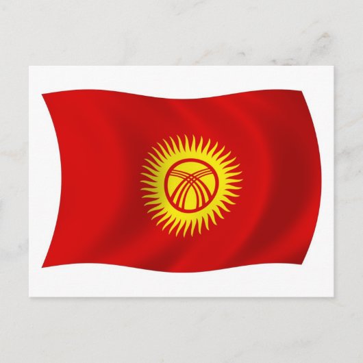 Carte postale du drapeau de la République kirghize (Devant)