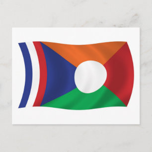 Carte postale du drapeau de la Réunion