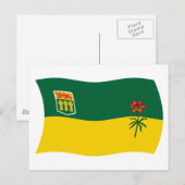 Carte postale du drapeau de la Saskatchewan (Devant / Derrière)