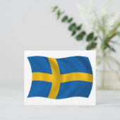 Carte postale du drapeau de la Suède (Debout devant)