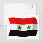 Carte postale du drapeau de la Syrie (Devant / Derrière)