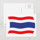 Carte postale du drapeau de la Thaïlande (Devant / Derrière)