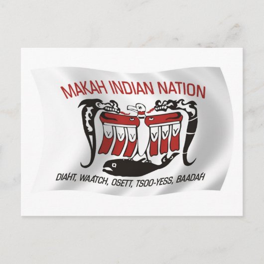 Carte postale du drapeau de la tribu Makah (Devant)