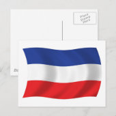 Carte postale du drapeau de la Yougoslavie (Devant / Derrière)