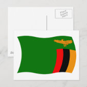 Carte postale du drapeau de la Zambie (Devant / Derrière)