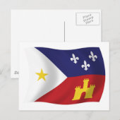 Carte postale du drapeau de l'Acadiana (Devant / Derrière)