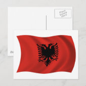 Carte postale du drapeau de l'Albanie (Devant / Derrière)
