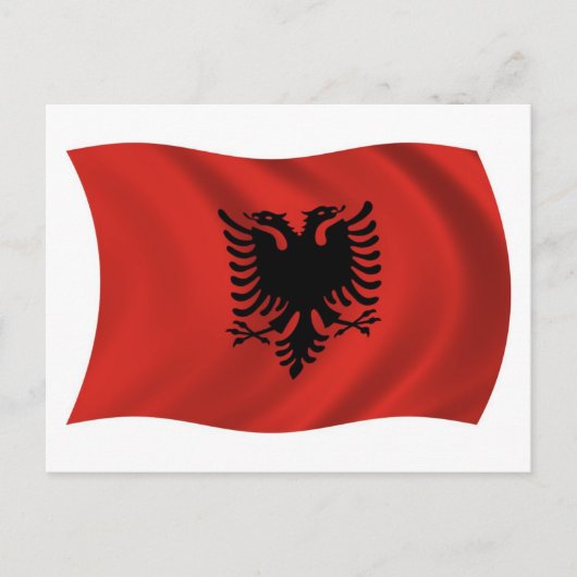 Carte postale du drapeau de l'Albanie (Devant)