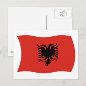 Carte postale du drapeau de l'Albanie (Devant / Derrière)