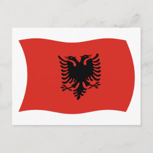 Carte postale du drapeau de l'Albanie