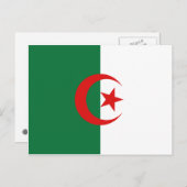 Carte postale du drapeau de l'Algérie (Devant / Derrière)