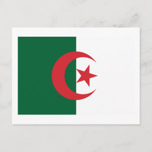 Carte postale du drapeau de l'Algérie
