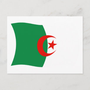 Carte postale du drapeau de l'Algérie