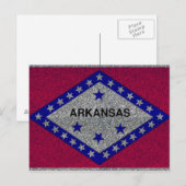 Carte postale du drapeau de l'Arkansas parties sci (Devant / Derrière)