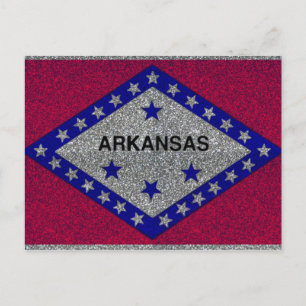 Carte postale du drapeau de l'Arkansas parties sci