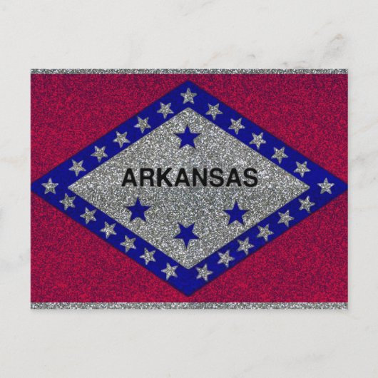 Carte postale du drapeau de l'Arkansas parties sci (Devant)