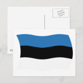 Carte postale du drapeau de l'Estonie (Devant / Derrière)