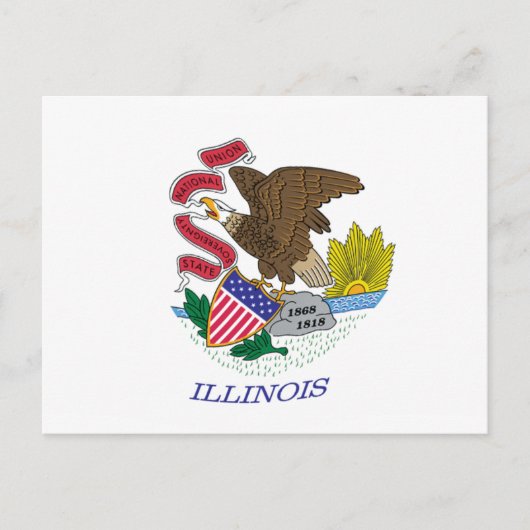 Carte postale du drapeau de l'Illinois (Devant)