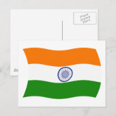 Carte postale du drapeau de l'Inde (Devant / Derrière)