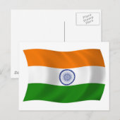 Carte postale du drapeau de l'Inde (Devant / Derrière)