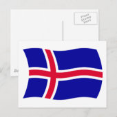 Carte postale du drapeau de l'Islande (Devant / Derrière)