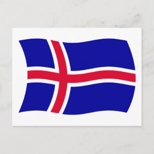 Carte postale du drapeau de l'Islande