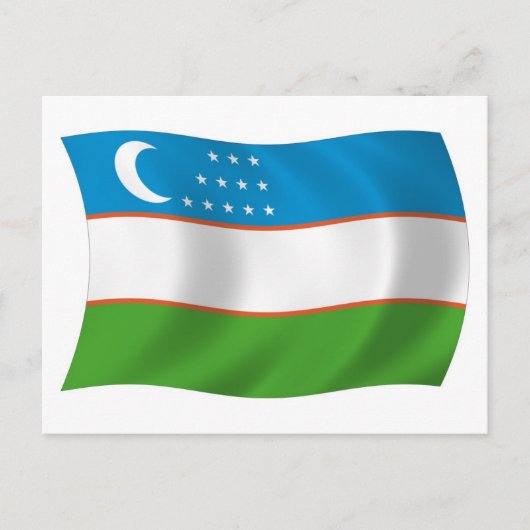 Carte postale du drapeau de l'Ouzbékistan (Devant)