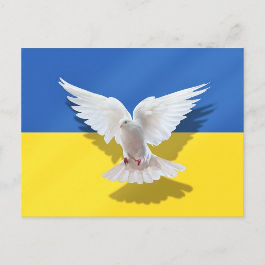 Carte postale du drapeau de l'Ukraine Colombe de l (Devant)