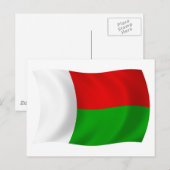 Carte postale du drapeau de Madagascar (Devant / Derrière)