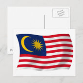 Carte postale du drapeau de Malaisie (Devant / Derrière)