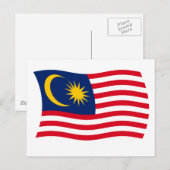 Carte postale du drapeau de Malaisie (Devant / Derrière)