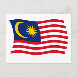 Carte postale du drapeau de Malaisie