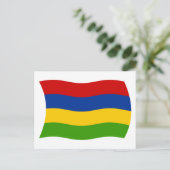 Carte postale du drapeau de Maurice (Debout devant)